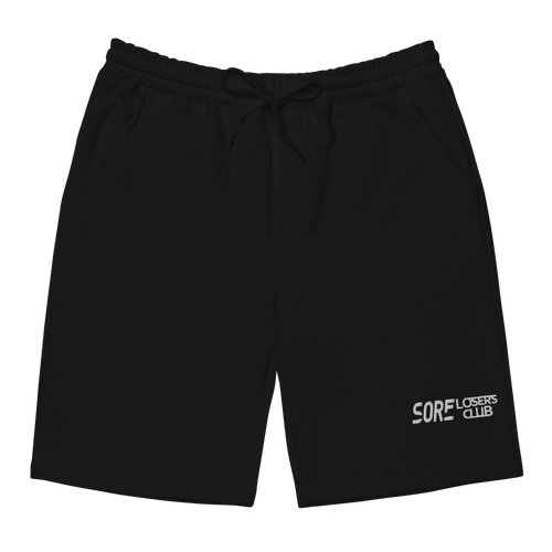 Team Haruna Athletic Shorts — Black fleece shorts, front view