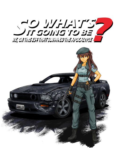 Mustang Waifu Survival Horror Tee