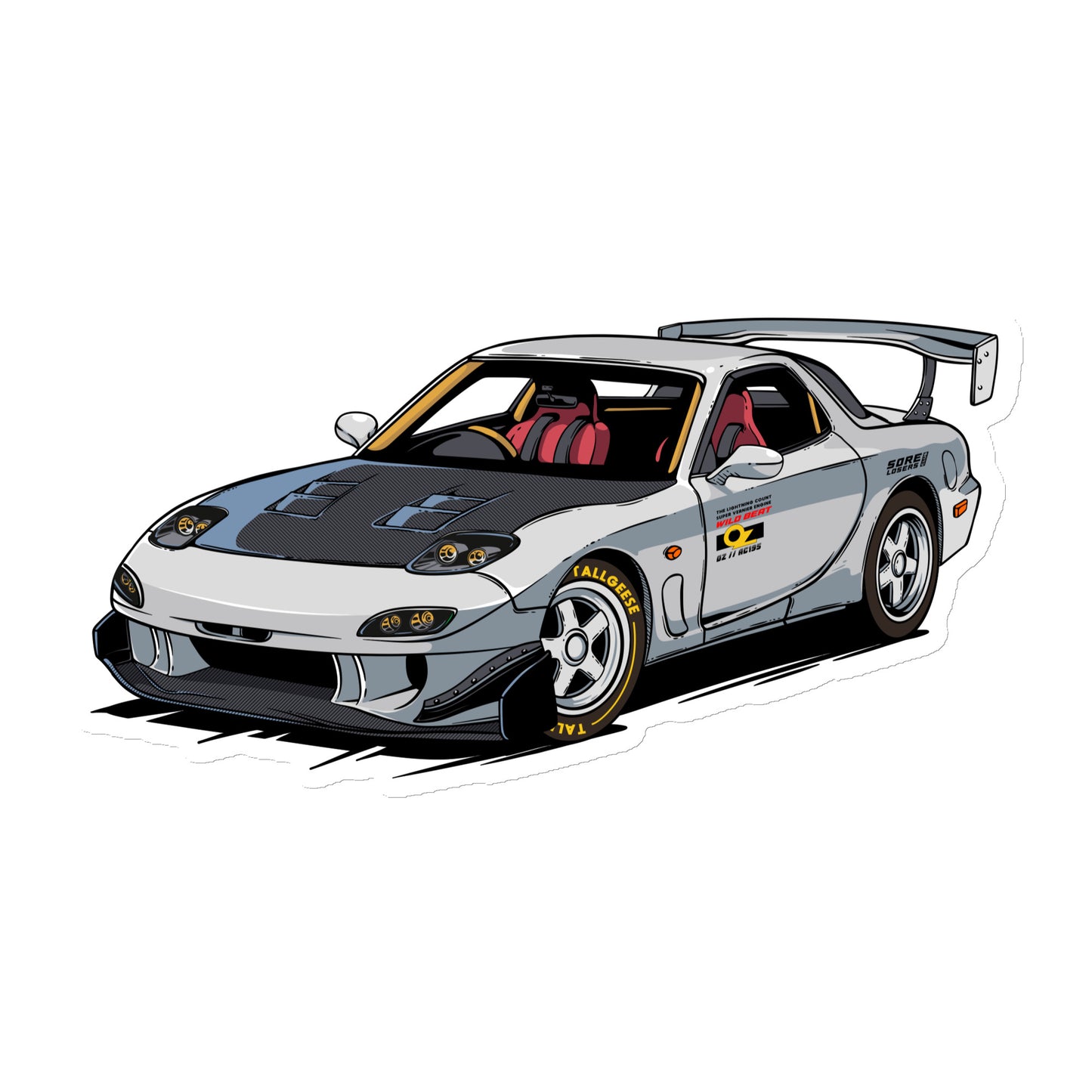 PROJECT TALLGEESE RX-7 Magnet — Sore Losers Club JDM anime apparel