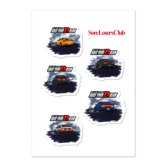 JDM Legends Sticker Sheet — Sore Losers Club JDM anime apparel