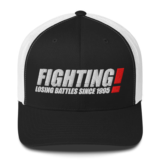 Fighting Losing Battles Trucker hat — Sore Losers Club JDM anime apparel