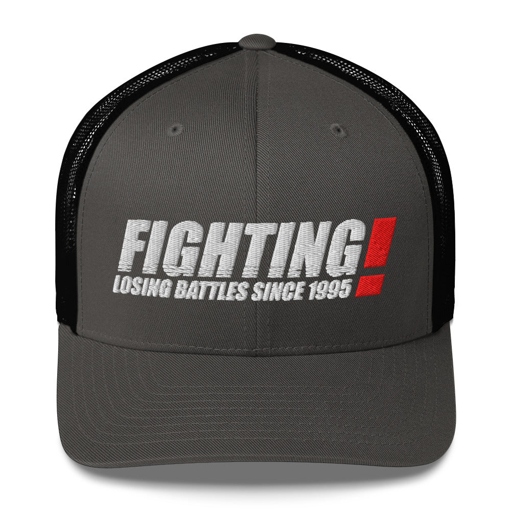 Fighting Losing Battles Trucker hat — Sore Losers Club JDM anime apparel