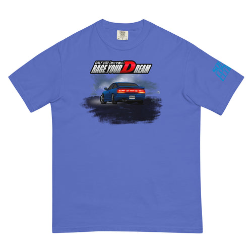 Sileighty Usui Pass Tee — Flo blue garment-dyed heavyweight t-shirt, front view