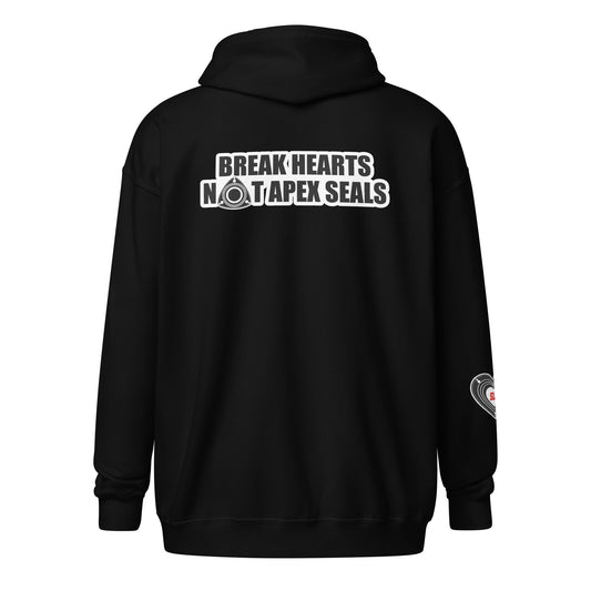 Break Hearts, Not Apex Seals Zip-up Hoodie — Sore Losers Club JDM anime apparel