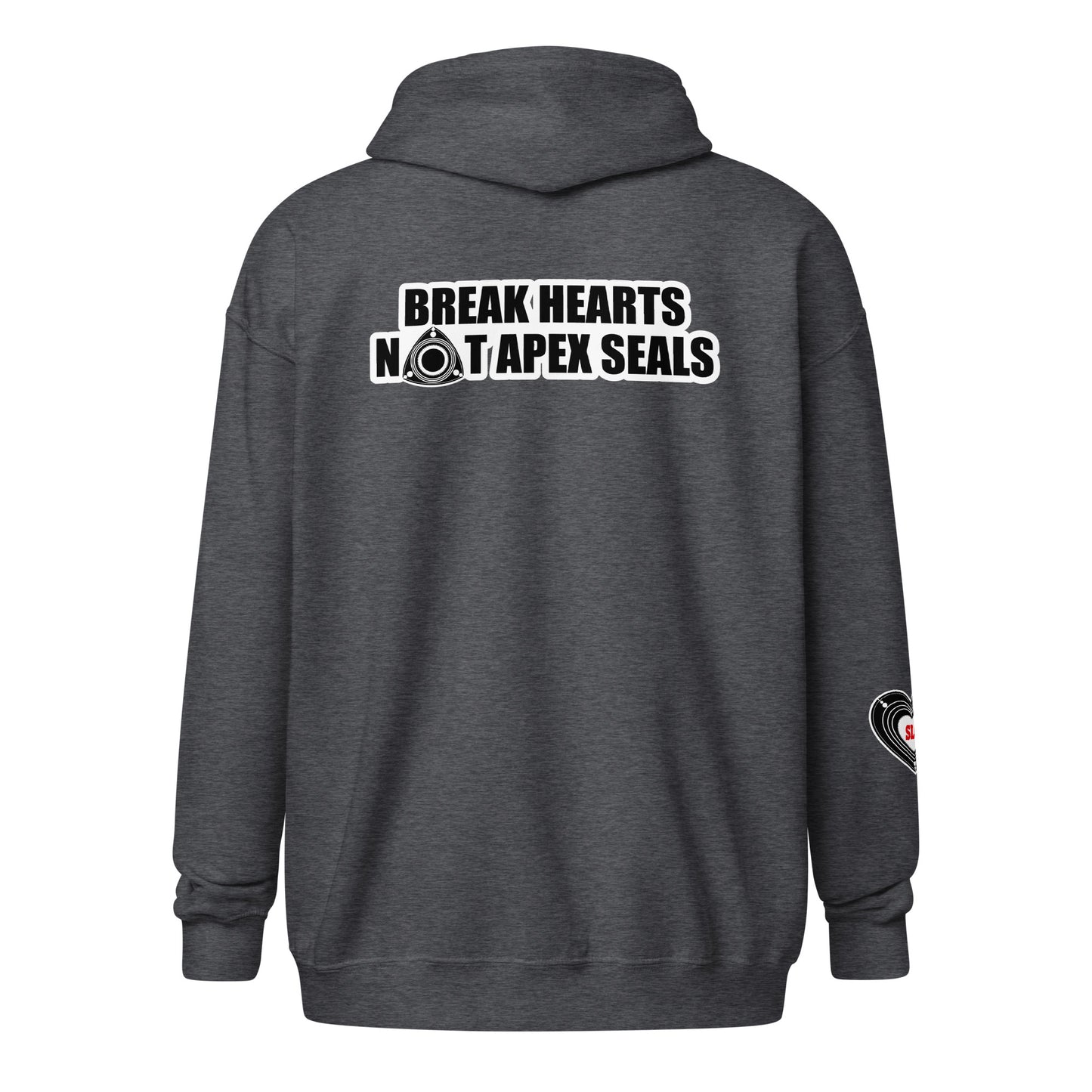 Break Hearts, Not Apex Seals Zip-up Hoodie — Sore Losers Club JDM anime apparel