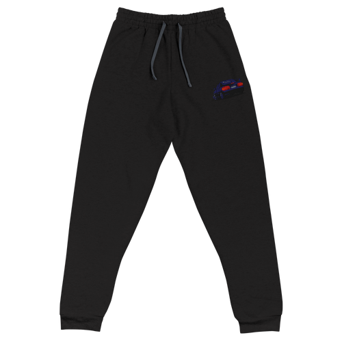 Lan Evo 3 Embroidered Joggers — Black joggers, front view