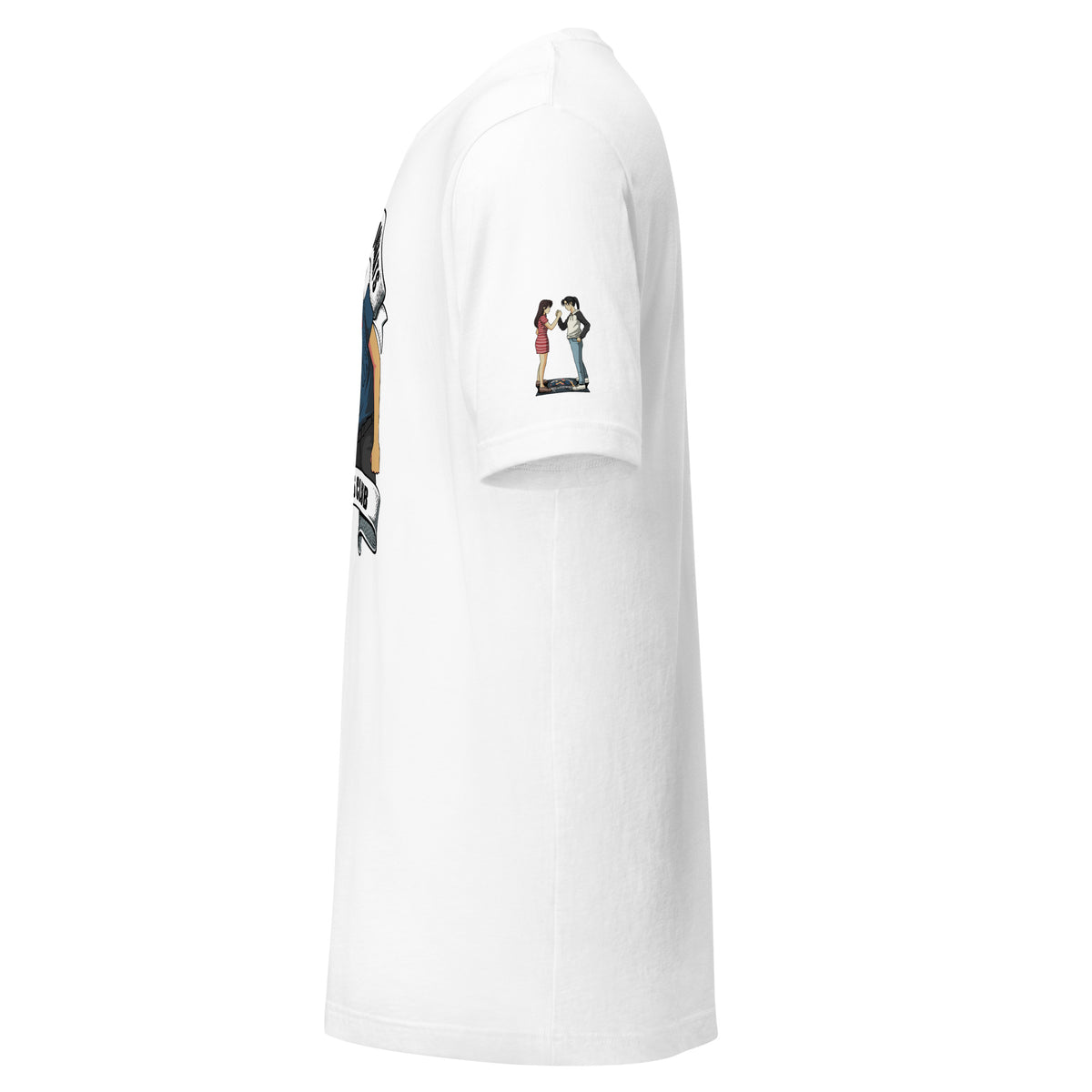 The Lonely Drivers Doormats Tee — White t-shirt, left side view