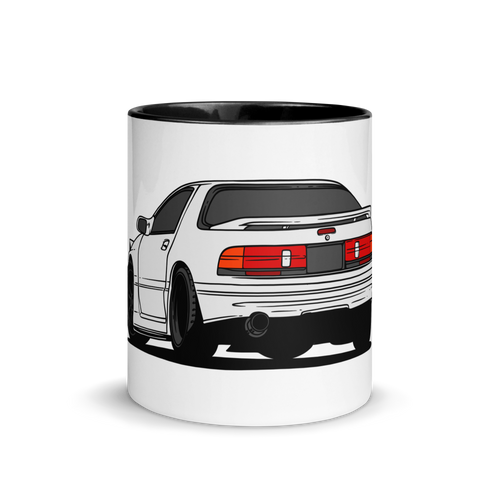 RX-7 FC Ceramic Mug — 11 oz white ceramic mug with black interior, front view