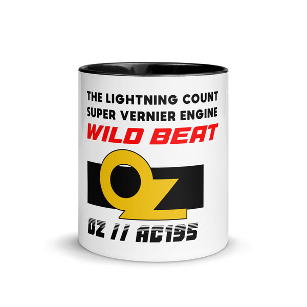 PROJECT TALLGEESE RX-7 Wild Beat Mug — 11 oz white ceramic mug with black interior, front view