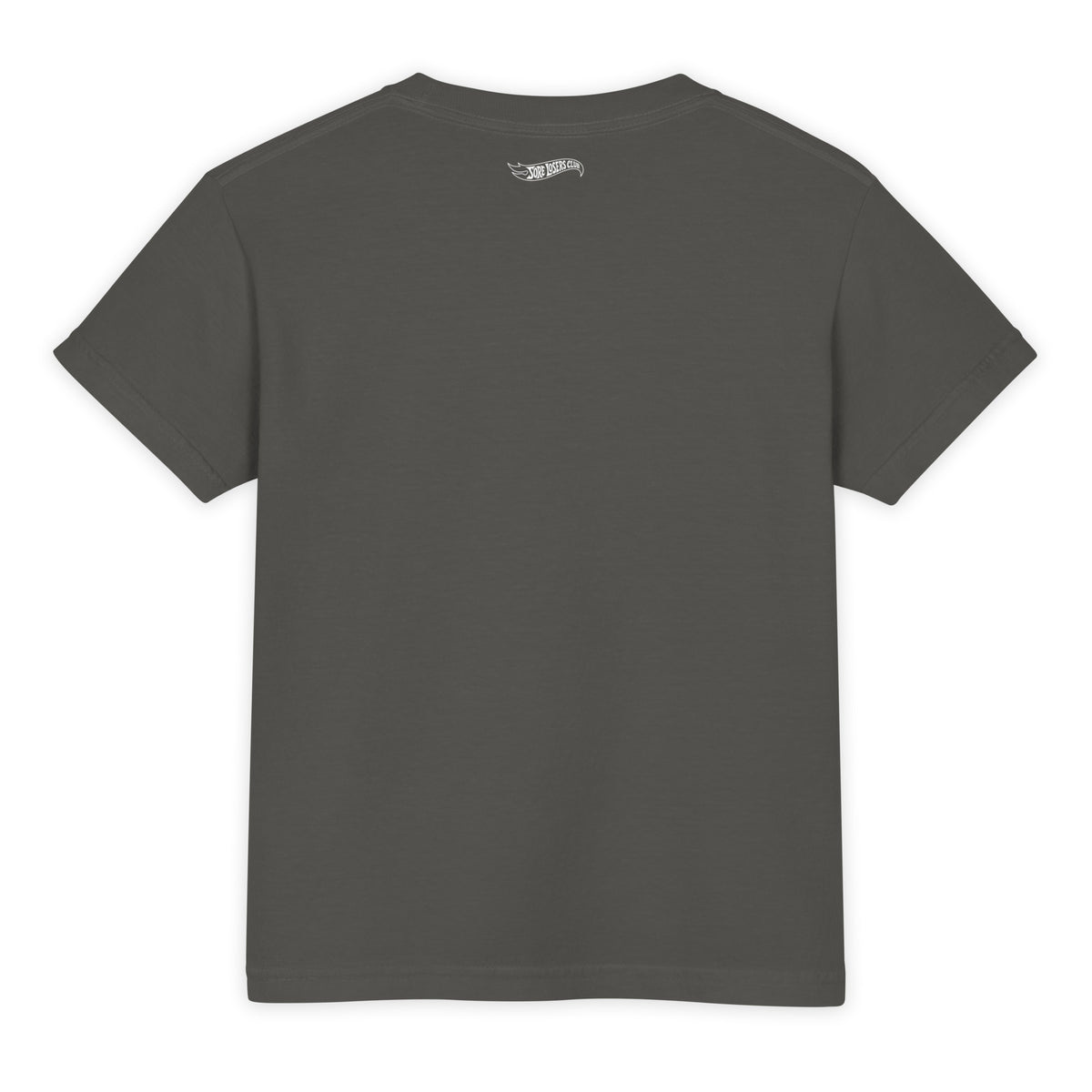 Pepper youth garment-dyed heavyweight t-shirt, back view, plain with no print.